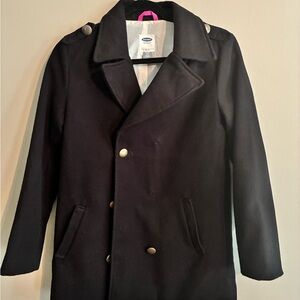 Old Navy Youth Size 14 XL Black Peacoat with Button Accents